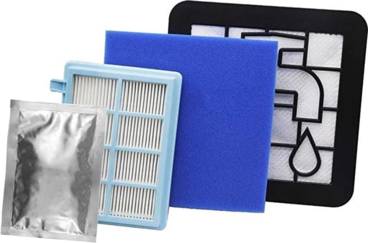 Filter set geschikt voor Philips PowerPro Compact & Power Pro Active en City stofzuiger FC8010/01 FC8010/02 - Inclusief lavendel geurkorrels - Motor & Uitblaas filter — afbeelding 1