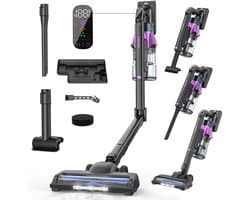 Lubluelu G30 Flexibel en opvouwbaar Draadloze Steelstofzuiger 50Kpa- 5 in 1 Handstofzuiger - Zelfstaand Design - 50 Min Gebruikstijd - Verwijderbare Batterij- Anti-klit Borstel - HEPA-filter - LED-koplampen