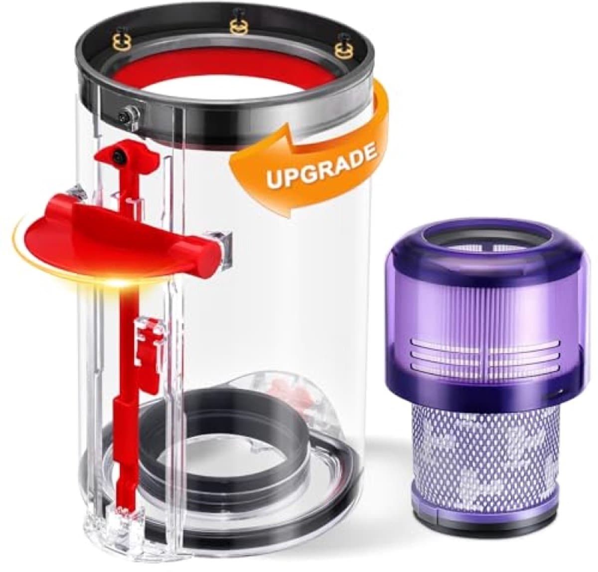Stofbak + HEPA-filter compatibel met Dyson V11 V15 SV14 SV15 SV22, stofreservoir reserveonderdeel 970050-01/965443-01, 19,6 cm hoog — afbeelding 1