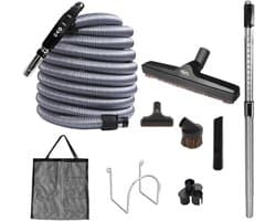 Centrale Stofzuiger Set - Stofzuiger Accessoires - Grondig Reinigen Huis - Luchtaangedreven Tapijtklopper - 35ft Slang - Zwart en Grijs