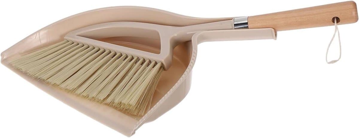Bureaubezem Stoffer - Handveger Set - Kleine Ruimtes Reinigen - Compact Houten Ontwerp - 30 x 24 x 6 cm — afbeelding 1