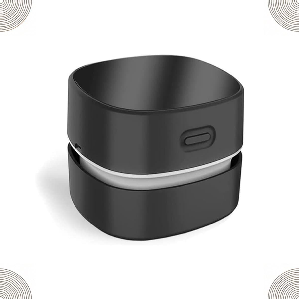 KZQ Bureaustofzuiger, mini-bureaustofzuiger, energiezuinig, tot 300 minuten batterijduur, draadloos ontwerp, 360° draaibaar, geschikt voor het reinigen van haar, stof en computertoetsenborden (zwart, USB-oplaadbaar). — afbeelding 1