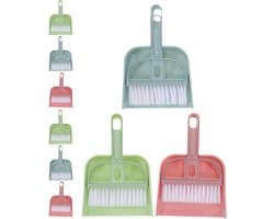 Mini Stofblik Borstelset - Handveger Set - Bureau Schoonmaken - Precisie Veeg Gereedschap - 18 cm Lengte - Diverse Kleuren