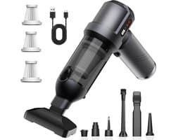 Handstofzuiger Draadloos - Accu Stofzuiger - Auto en Huis - 4-in-1 Multifunctioneel - 25000 Pa - Grijs