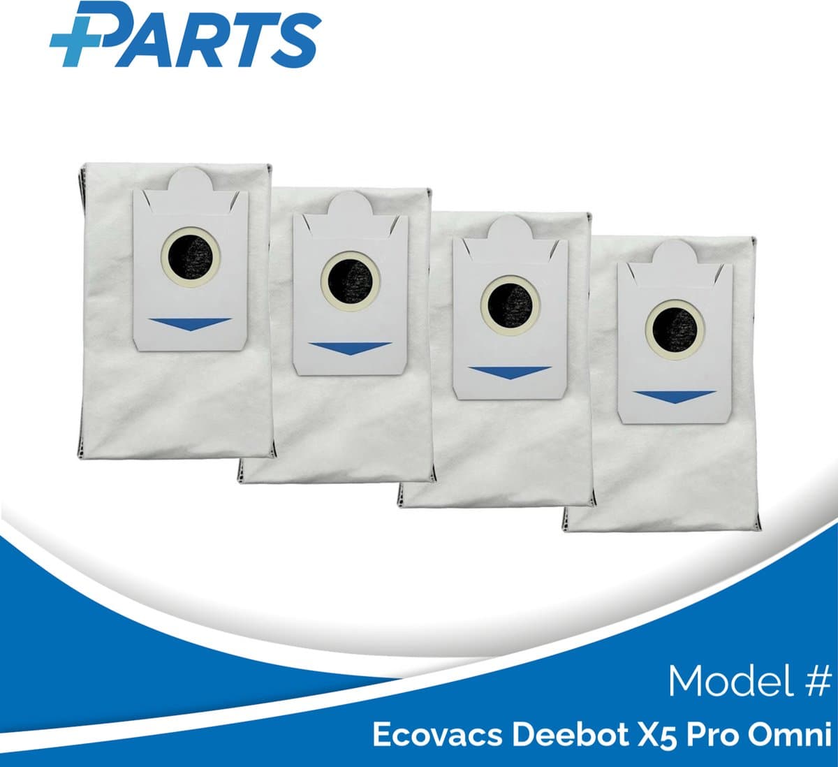 Ecovacs Deebot X5 Pro Omni Stofzakken (4 Stuks, Plus.Parts® alternatief voor DDB030025) — afbeelding 1