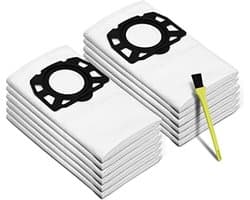 12 stuks vliesfilterzakken geschikt voor Karcher WD4, -WD5, -WD6, MV4, MV5, MV6, reserveonderdelen, zak, accessoirekit voor Kärcher 2.863-006.0