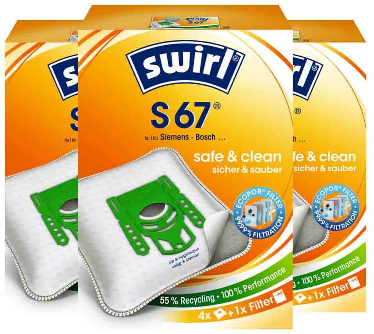 Swirl Stofzuigerzakken S67 - 3 x 4 stuks - Voordeelverpakking — afbeelding 1