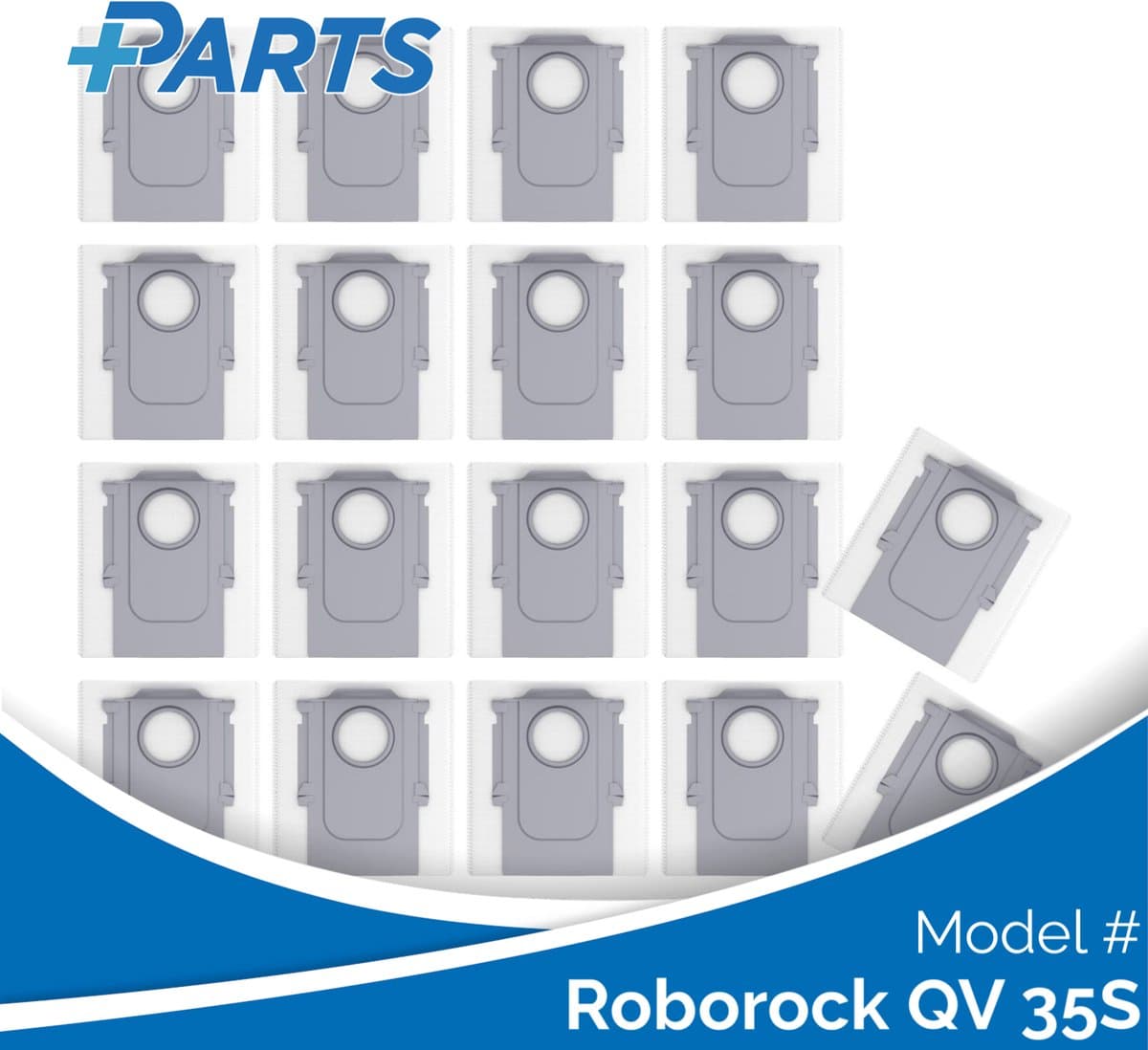 Roborock QV 35S Stofzakken (18 Stuks, Plus.Parts® alternatief voor 8.02.0239) — afbeelding 1