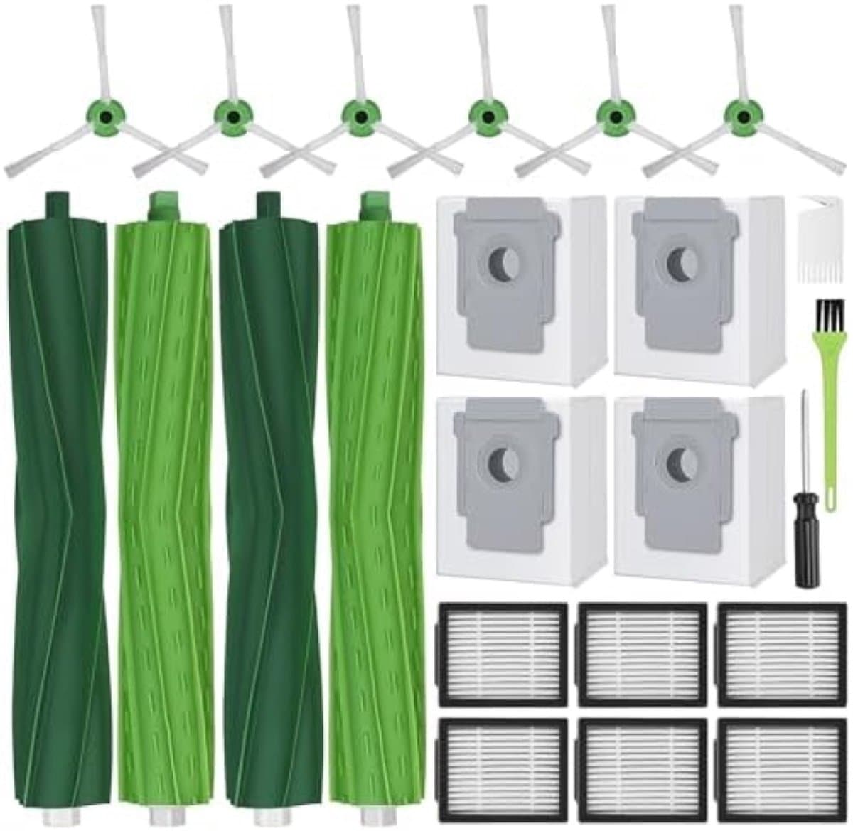 Accessoires voor iRobot Roomba i1+ i3+ i4+ i5+ i6+ i7+ i8+ J5+ J6+ J7 J8+ J9+ E5 E6 E7 Accessoireset Reserveonderdelen 4 stofzakken, 4 hoofdborstel, 6 zijborstels, 6 filters 1 — afbeelding 1