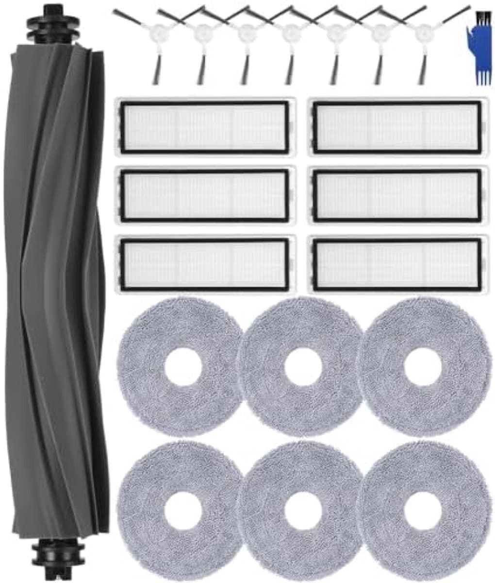 Onderdelen accessoireset voor Dreame L10s Ultra/L10 Ultra robotstofzuiger, 1 hoofdborstel, 6 filters, 6 mop pads, 7 zijborstels, 1 schoonmaakborstel, accessoires voor Dreame L10 Ultra — afbeelding 1