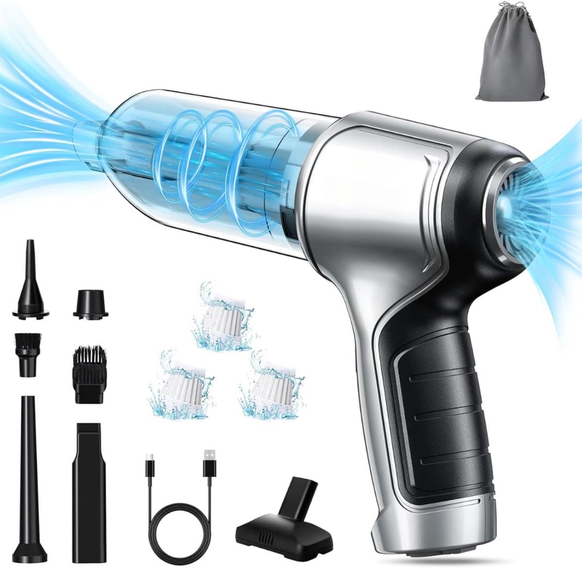 Lexium Kruimeldief snoerloos – Kruimeldief met steel – Nat&Droog – Handstofzuiger – Extreme zuigkracht – Kruimeldief snoerloos – Kruimelzuiger – Jouw ultieme schoonmaakpartner – Kruimelzuiger – Autostofzuiger – Handstofzuiger - Draadloos — afbeelding 1