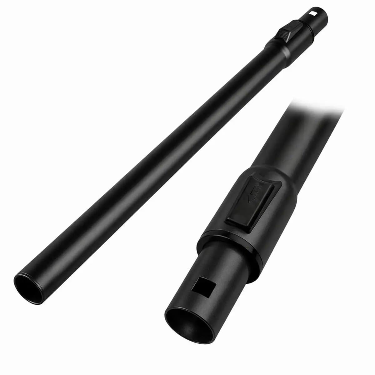 SQOON® telescopische zuigbuis 35 mm aluminium zwart geschikt voor Miele, Bosch, Siemens en Kärcher stofzuigers - lengte 590-1000 mm - met vierkante vergrendeling en kunststof bus — afbeelding 1