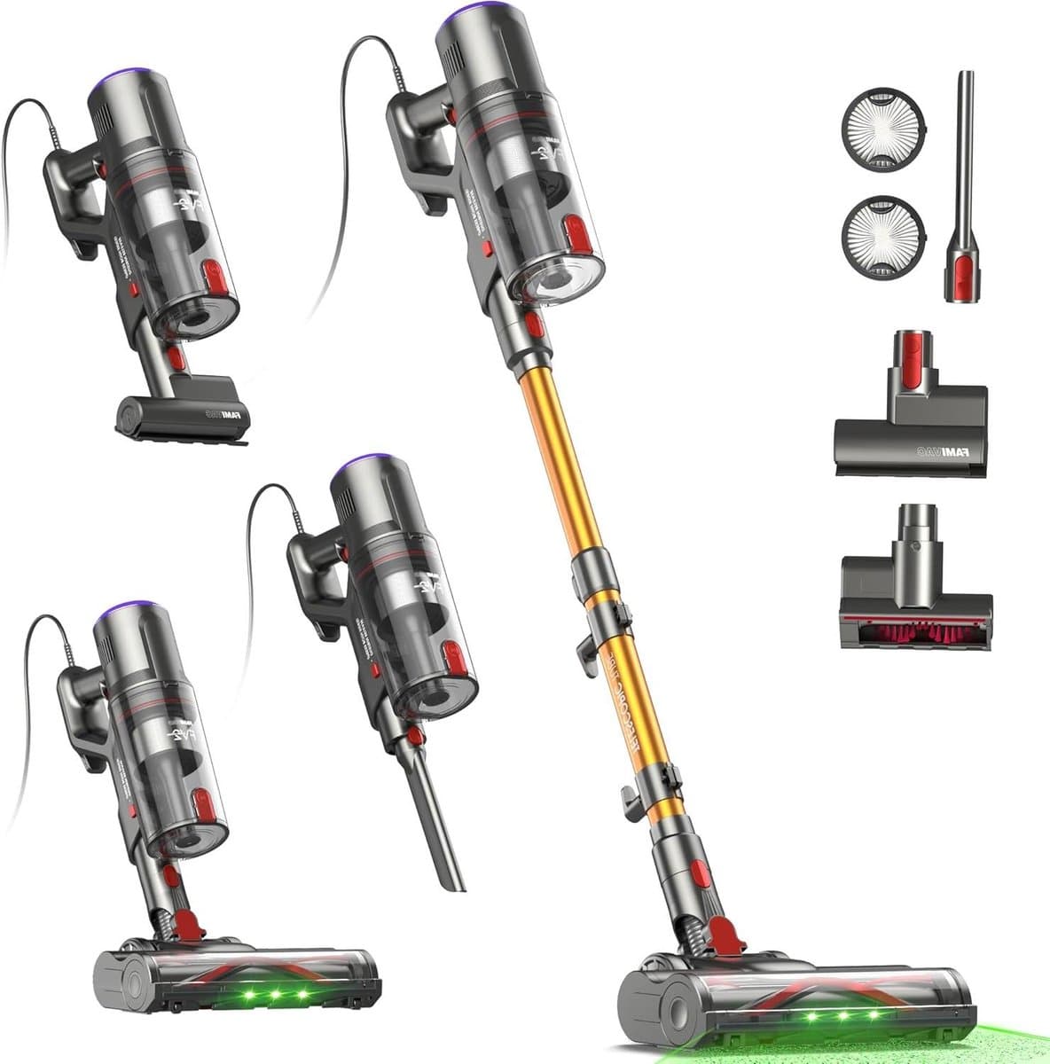 Snoer Stofzuiger - Steelstofzuiger Krachtig - Huis Reinigen - Motorische Matrasborstel - 1.3KG Licht - Groen — afbeelding 1