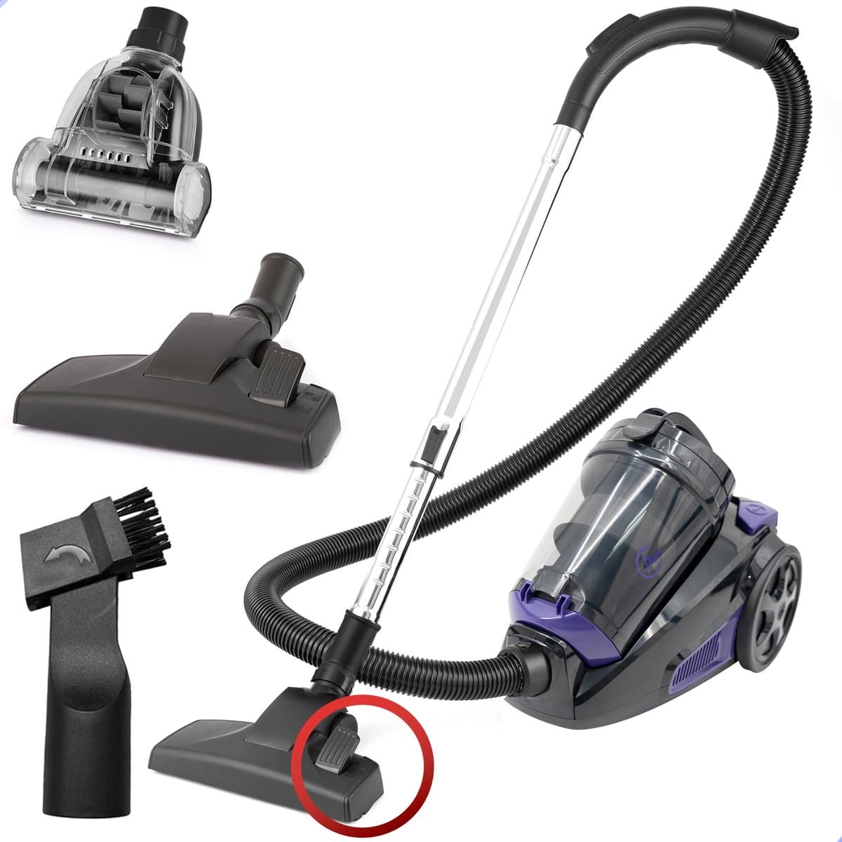 AG3400 Stofzuiger Zonder Zak - Stofzuigers - Vacuum Cleaner Zakloos - Geschikt Voor Dierenharen - Extra Lange Kabel - 850W - Sterke Zuigkracht - Deep Purple — afbeelding 1