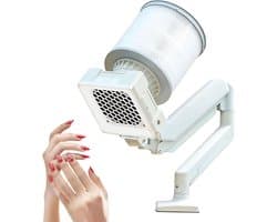 Nagelstofafscheider - Manicure stofzuiger - Stofvrij werken - 360 graden arm - Verstelbaar - Wit