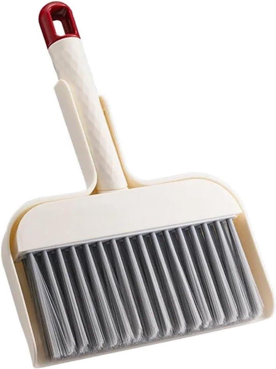 Stofblik Bureau - Mini Stoffer Blik - Bureau Schoonmaken - Compact Ontwerp - 1 x 1 x 1 cm - Wit — afbeelding 1