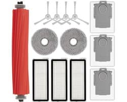 13 stuks Vervangende onderdelen - Voor Roborock Qrevo S, Qrevo Pro, Qrevo MaxV, QRevo Plus , P10 PRO , P10S , P10 PURE - 1 rolborstel, 4 witte zijborstels, 3 stofzakken, 3 HEPA-filters, 2 dweilpads