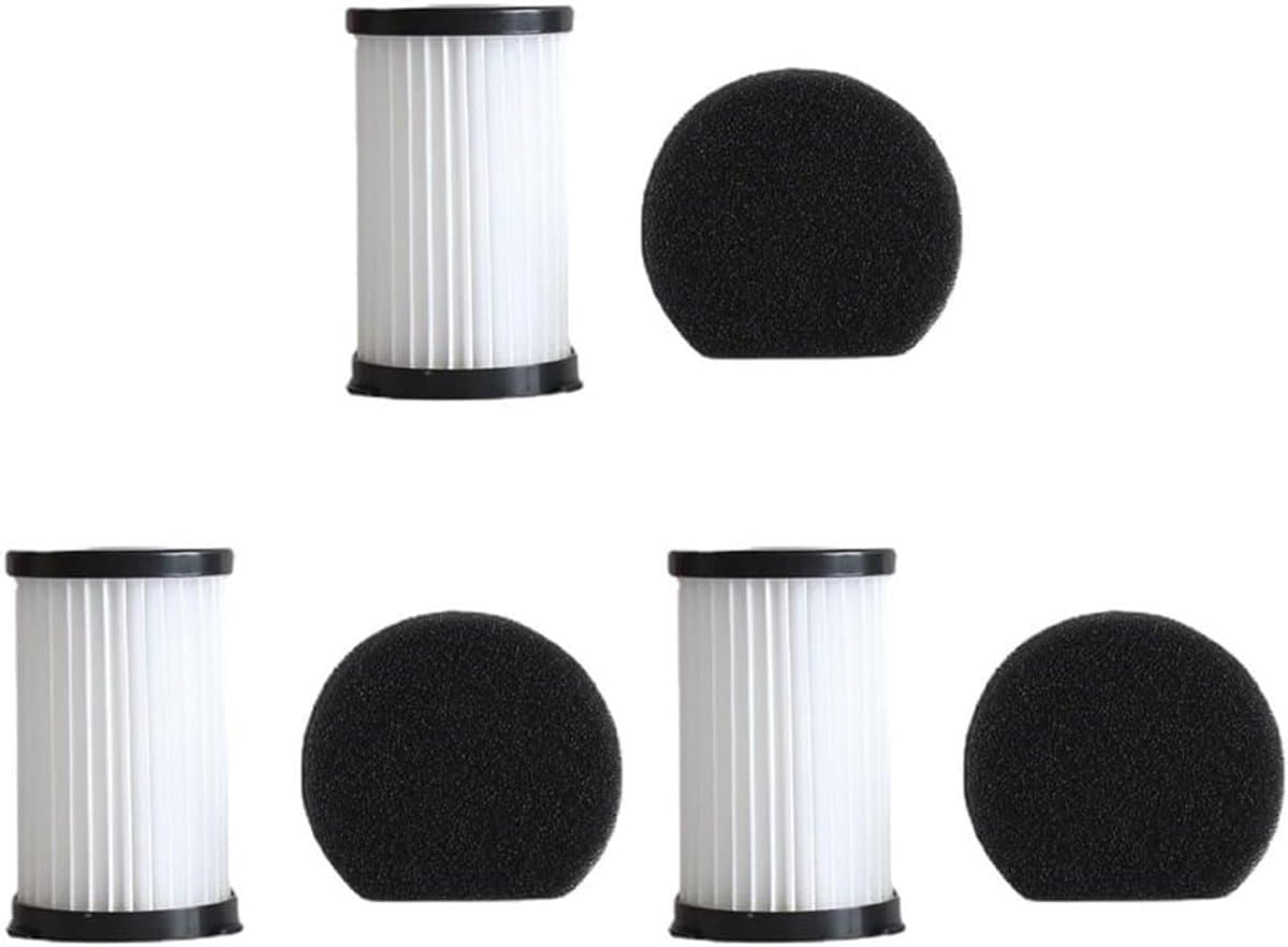 Verpakking van 6 stuks - 3 sets - Elke set bevat 1 filterpatroon en 1 filterwatten - Voor MOOSOO D600/D601 - Voor Akitas AK585K V8 stofzuiger -filter die wasbaar en herbruikbaar — afbeelding 1
