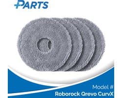 Roborock Qrevo CurvX Dweilpads (4 Stuks, Plus.Parts® alternatief voor 8.02.0453)