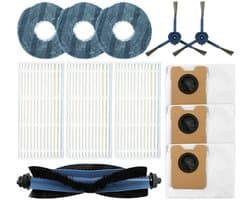 15-delige accessoireset Geschikt voor de Eufy Omni C20 robotstofzuiger, inclusief 1 hoofdborstel, 4 zijborstels, 4 dweilen, 3 filters en 3 stofzakken