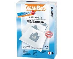 CleanBag stofzuigerzakken 4 stuks - Geschikt voor AEG Aventure, Ergo Essence, Salomon, T2, Vampyr 5000 - Electrolux Bolero Filio Power Plus Powermax Samba Tango - Gr 28S E53N ES53 - Inclusief 1 filter - Alternatief
