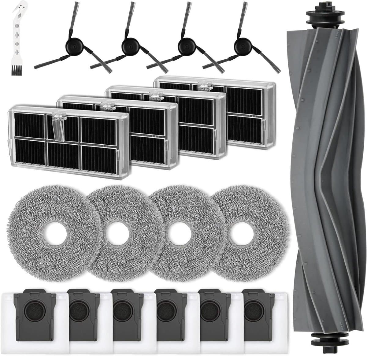 Allecto Plus - Accessoireset voor stofzuiger: 1 hoofdborstel, 6 stofzakken, 4 dweilpads, 4 actieve koolstoffilters. — afbeelding 1