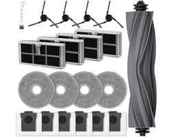 Allecto Plus - Accessoireset voor stofzuiger: 1 hoofdborstel, 6 stofzakken, 4 dweilpads, 4 actieve koolstoffilters.