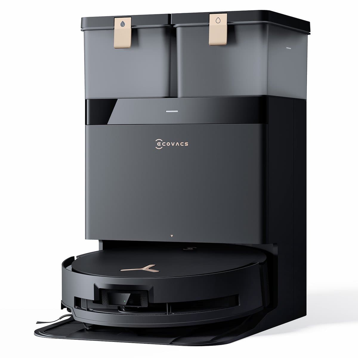 ECOVACS - DEEBOT X8 Pro omni - Stofzuig en dweilrobot (zwart) - 18.000 Pa zuigkracht- Zelfreinigende Robotstofzuiger met Warmwater – Dweilsysteem - Automatisch Leegstation - Geschikt voor dierenharen — afbeelding 1