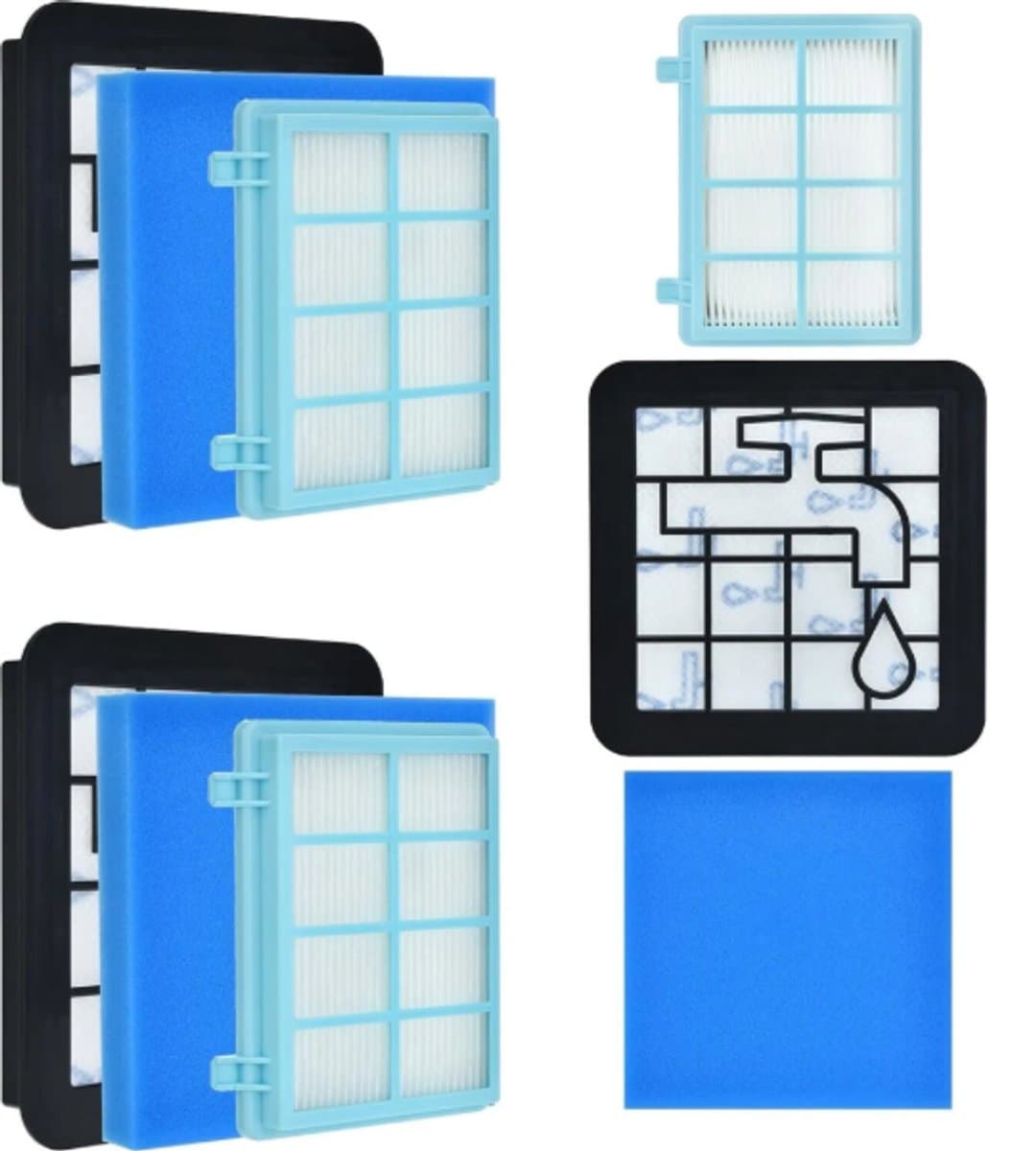 Drie filterpatronen van het model FC9331/09, Geschikt voor Philips stofzuigers FC8010/02, FC9332/09, FC9329, . Vervangende filterpatronen geschikt voor stofzuigers zonder zak. Accessoires voor de PowerPro Compact Cyclone 5. — afbeelding 1