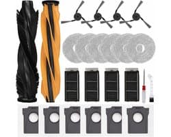Vervangingsonderdelen Geschikt voor de robotstofzuigers Dreame L60 Ultra PE / Matrix10 Ultra, X50 Ultra / L50 Ultra / L40s Ultra, inclusief 1 hoofdborstel, 4 filters, 4 zijborstels, 6 dweilen en 6 stofzakken.