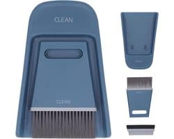 Kleine Bezem Stoffer - Desktop Borstelset - Snelle Schoonmaak - Draagbaar Ontwerp - Compact Formaat - Grijs