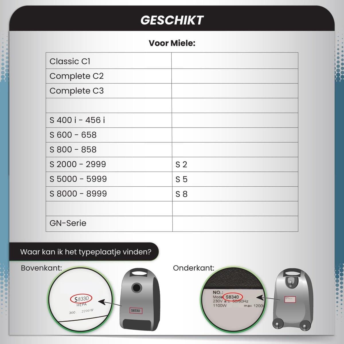 16 stofzakken voor Miele S8340 PowerLine EcoLine stofzuiger - stofzak incl. 8 filters - MAXI BOX — afbeelding 1