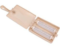Tapijtrolveger - Handmatige veger Kruimeldief - Dierenharen Verwijderen - Dubbele Rol Efficiëntie - 17 x 11 x 5 cm - Grijs