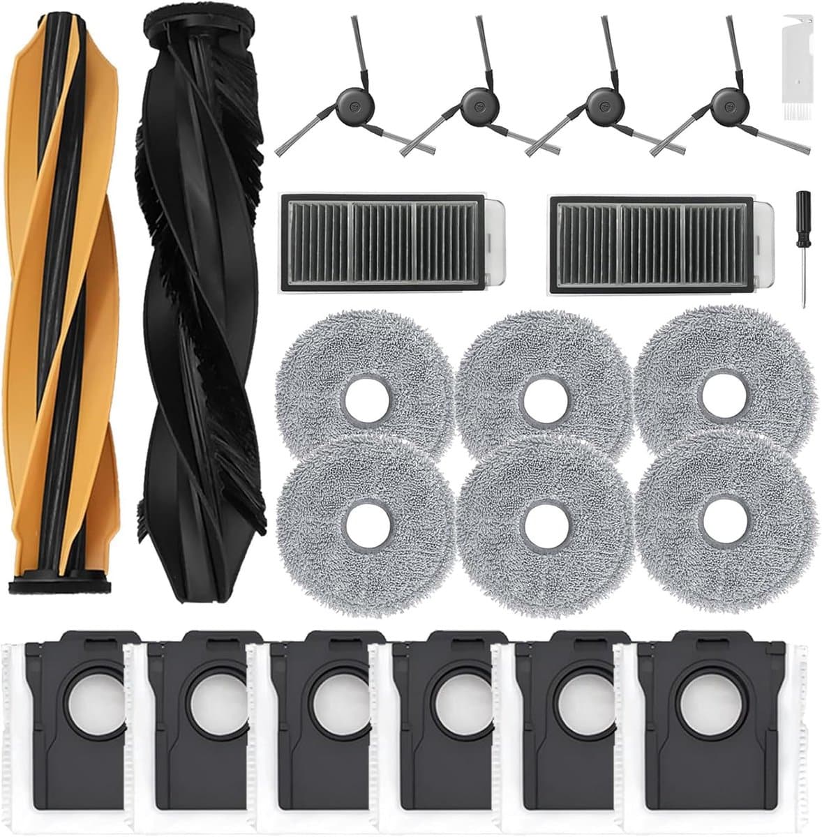 Accessoireset voor robotstofzuiger, compatibel met Dreame X50/L50-serie, met HEPA-filters en wasbare dweilpads — afbeelding 1
