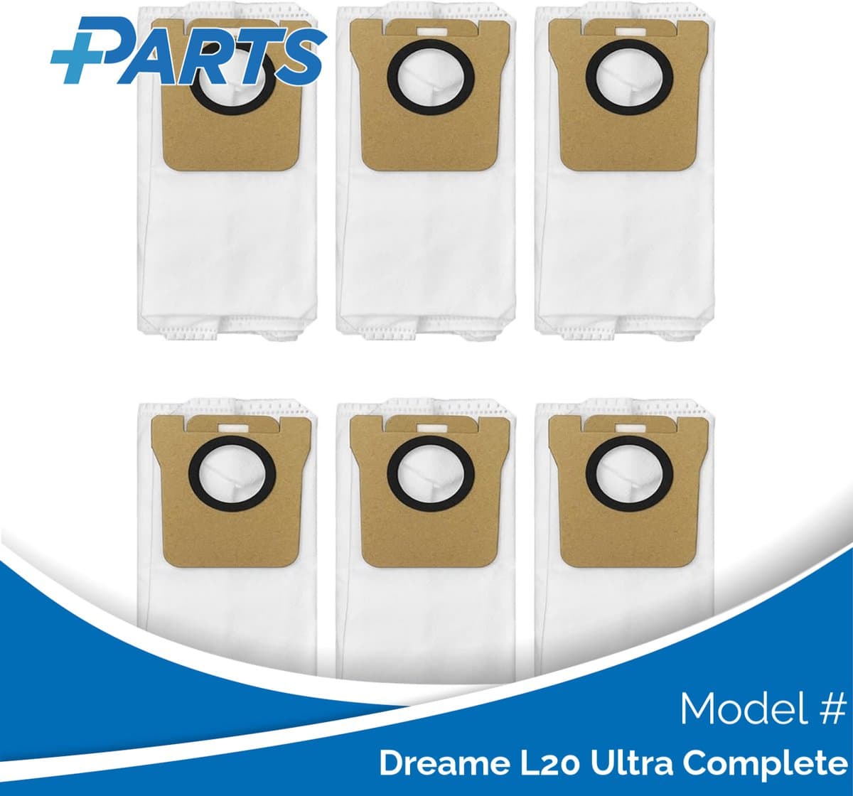 Dreame L20 Ultra Complete Stofzakken (6 Stuks, Plus.Parts® alternatief voor RDB3) — afbeelding 1