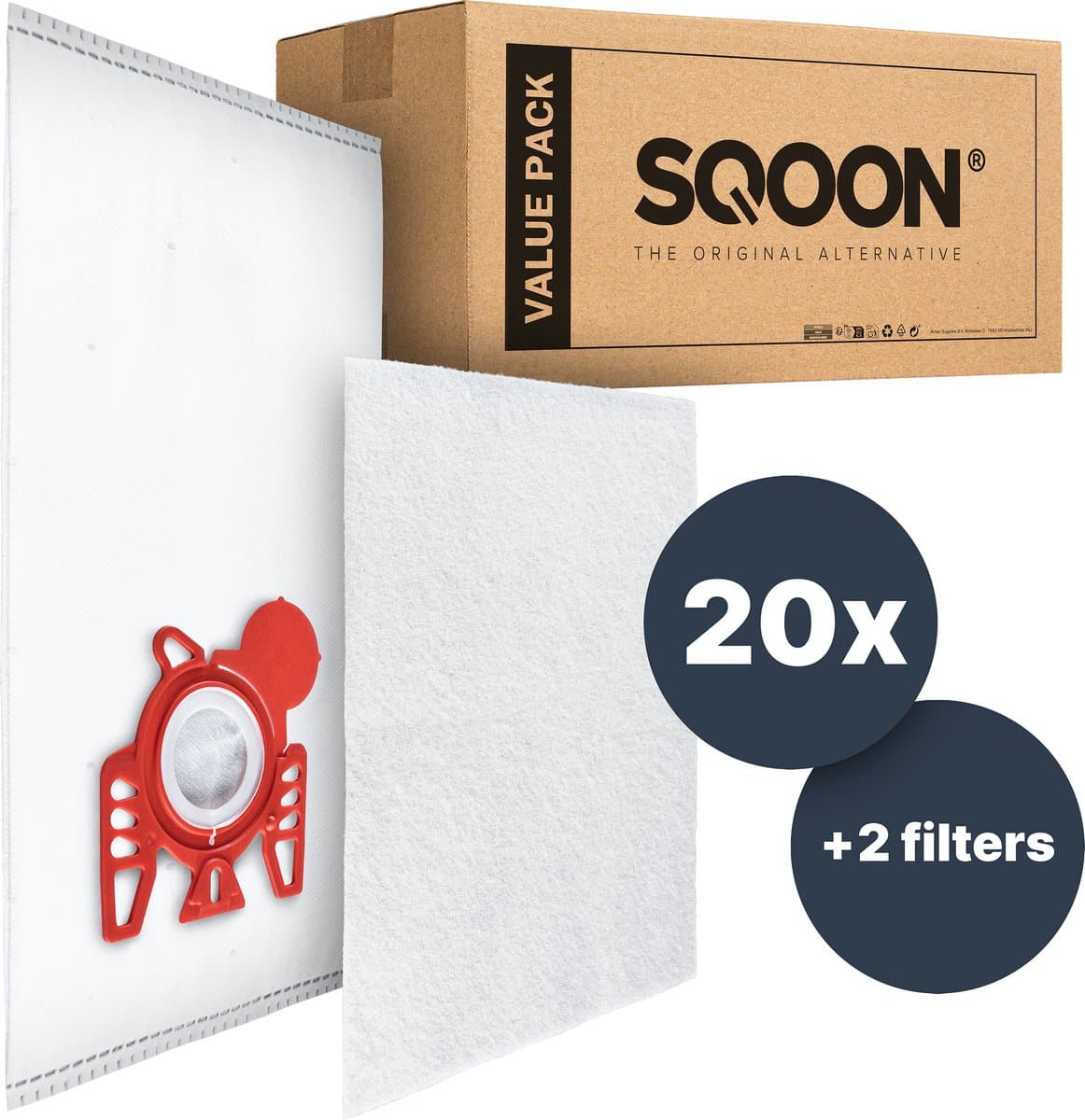 SQOON® Stofzuigerzakken Basic Geschikt voor Miele F / J / M 3-D Hyclean - 20 Stuks — afbeelding 1