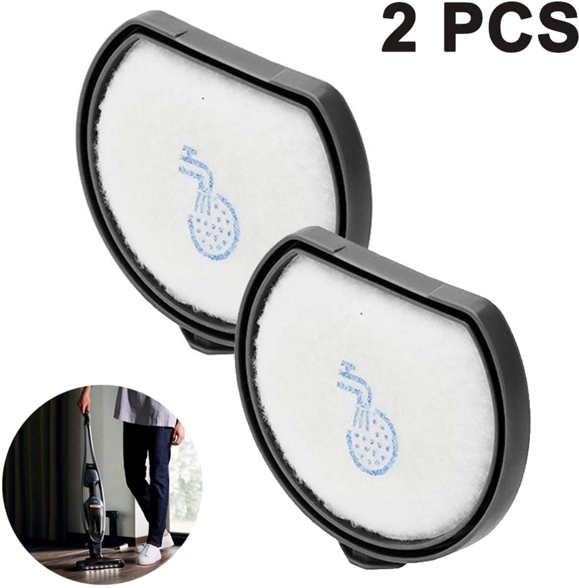 Elkuaie Filter - voor Qx9 - Wasbaar Voorfilter + Eenvoudig Onderhoud - 2 Stuks - Vacuümzuigeronderdelen Zwart — afbeelding 1