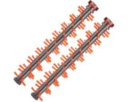 2x Tapijt Vloeren Borstel geschikt voor Bissell CrossWave (1934F) onderdelen