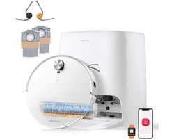 Roborock Qrevo Edge 2 Flow-Robotstofzuiger met dweilfunctie-SpiraFlow Realtime Zelfreinigende Rolmop 2.0-35000Pa-Dual Zero-Tangle-Systeem-AI Obstakelvermijding-Warmtewas dweil-tapijtbescherming