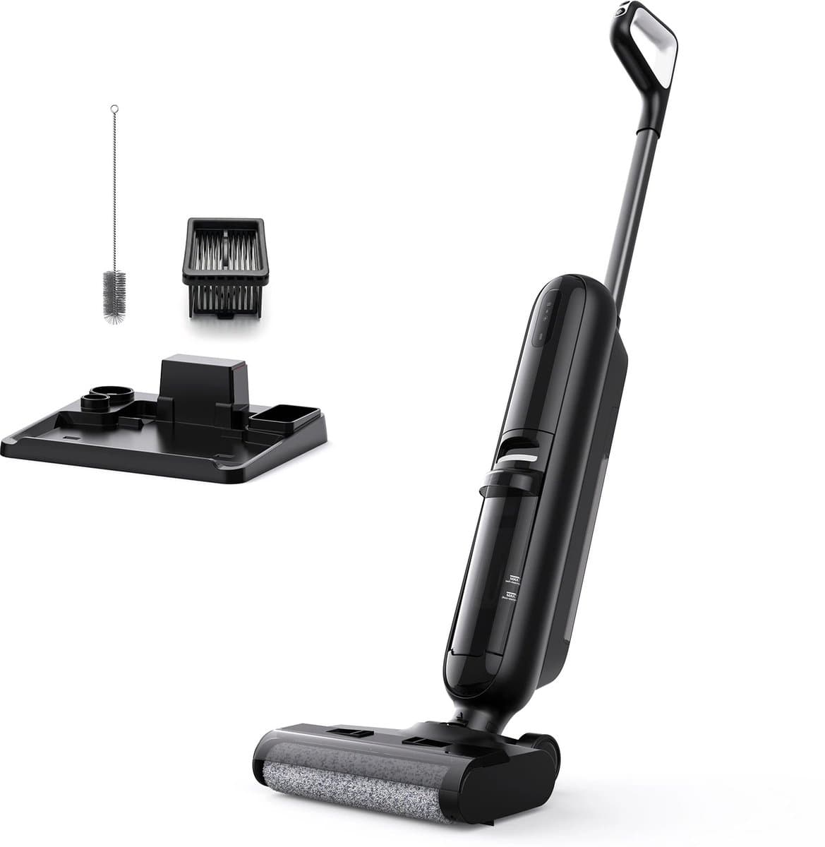 ITRONIQ Draadloze Vloerreiniger Nat & Droog – 16 kPa – Stofzuiger met Dweilfunctie – Zelfreinigend – 40 Min – Anti-Knoop – Zwart — afbeelding 1