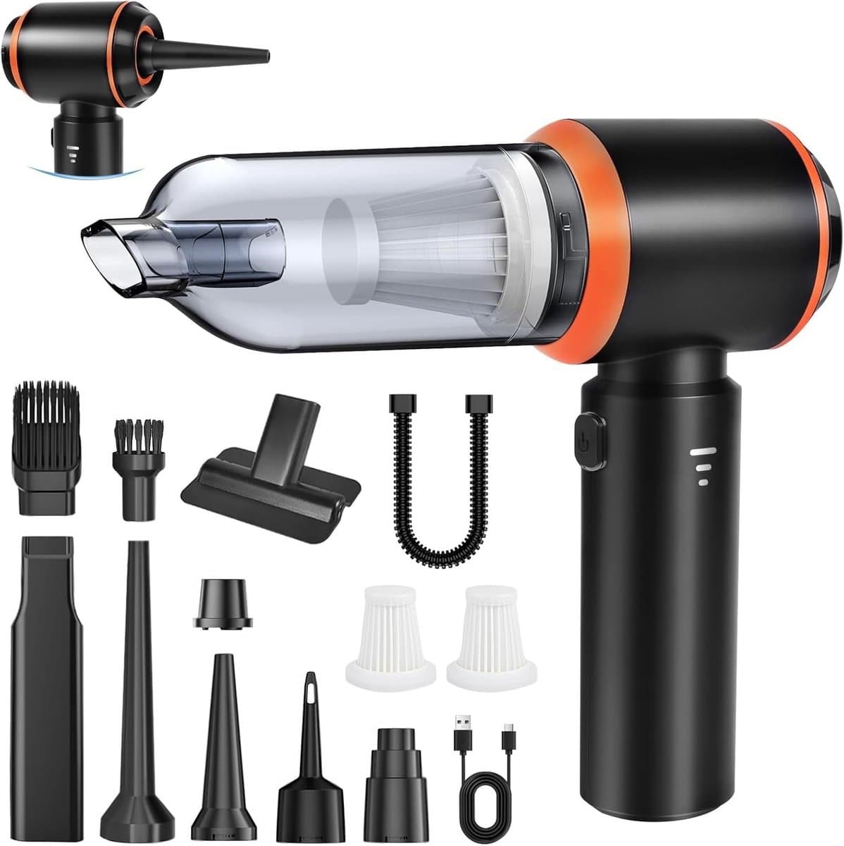 Handstofzuiger - Draadloos - 20.000 Pa - 4-in-1 Mini Stofzuiger - Voor Auto, Huis en Kantoor — afbeelding 1