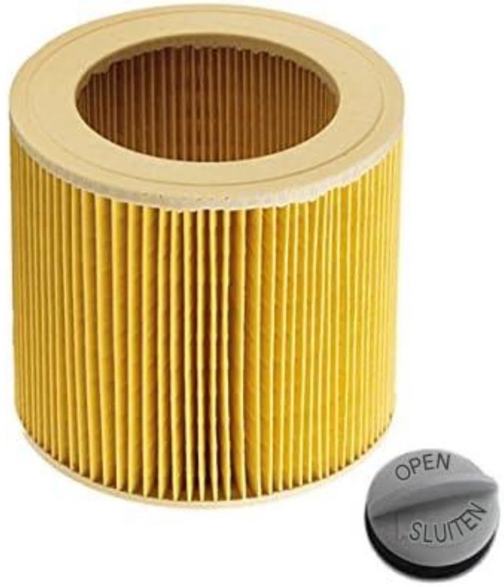 SSTRWGOOD Patronenfilter - Staubkollektorenfilter voor Nass-/Trockensauger - Geschikt voor Kärcher A 2204 2254 2101 2201 WD2 WD3 MV2 MV3 WD2.200 WD3.500 P WD 3.200 - Voor droog en nat vuil - Plastic - 11.5x12.00 cm — afbeelding 1