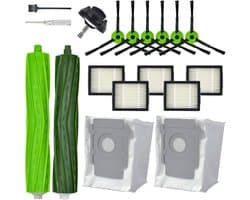 Vervangingsonderdeelset voor iRobot Roomba J Plus J5+ J6+ J7+ J8+ J9+ – 1 rubberen borstel, 1 voorwiel, 5 HEPA-filters, 6 zijborstels, 2 stofzakken