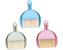 Mini Veegset - Stoffer en Blik - Bureau Schoonmaken - Compact Ontwerp - 3 Sets - Diverse Kleuren