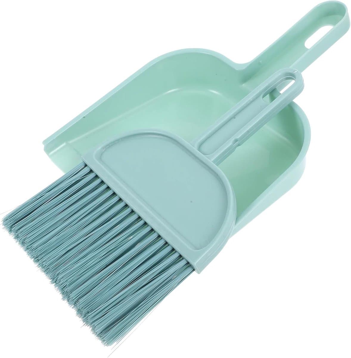 Handveger en schep - Mini bezemset - Snelle schoonmaak - Compact en draagbaar - 21 cm - Blauw — afbeelding 1