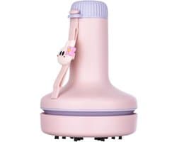 Desktop Stofzuiger - Handstofzuiger Draadloos - Bureau Schoonmaken - Dubbele Zuigkracht - 8.7 x 8.7 x 12 cm - Roze