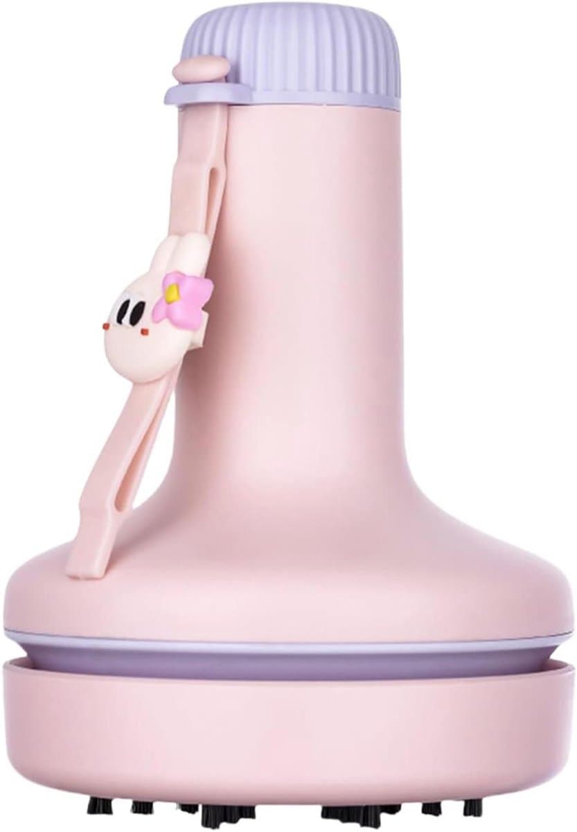 Desktop Stofzuiger - Handstofzuiger Draadloos - Bureau Schoonmaken - Dubbele Zuigkracht - 8.7 x 8.7 x 12 cm - Roze — afbeelding 1