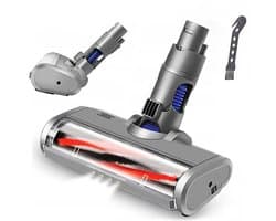 Fluff met zwanenhals – Gemotoriseerde borstelkop voor stofzuigers – Compatibel met Dyson V6/DC58/DC59/DC61/DC62 – LED-gemotoriseerde stofzuigerborstelkop – Geschikt voor harde vloeren en tapijt – Duurzame accessoires – Draadloos en draagbaar