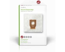 Nedis Stofzuigerzak - 4 Stuks - Synthetisch - Meest verkocht voor: Philips - Wit