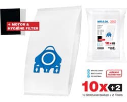 10x GN 3D Premium Plus Verbeterde Stofzuigerzakken geschikt voor Miele - Speciaal voor Huisdieren en Allergieën zoals Cat en Dog - Stofzakken Geschikt voor Miele C3, C2, C1, S8, S5, S2, S8000, S5000, S2000, S800, S600 en S400